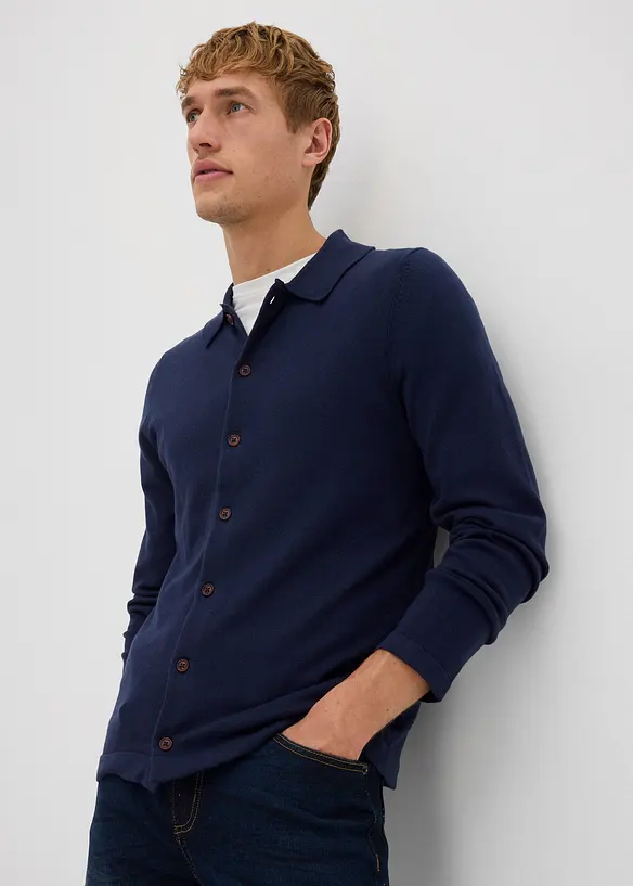 Cardigan in maglia fine con lana merino pregiata, slim fit, bonprix