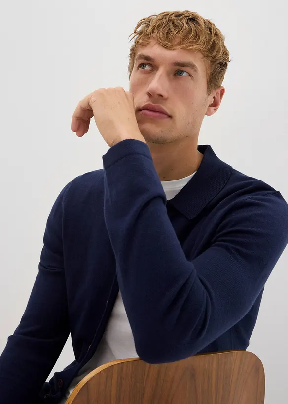 Cardigan in maglia fine con lana merino pregiata, slim fit, bonprix