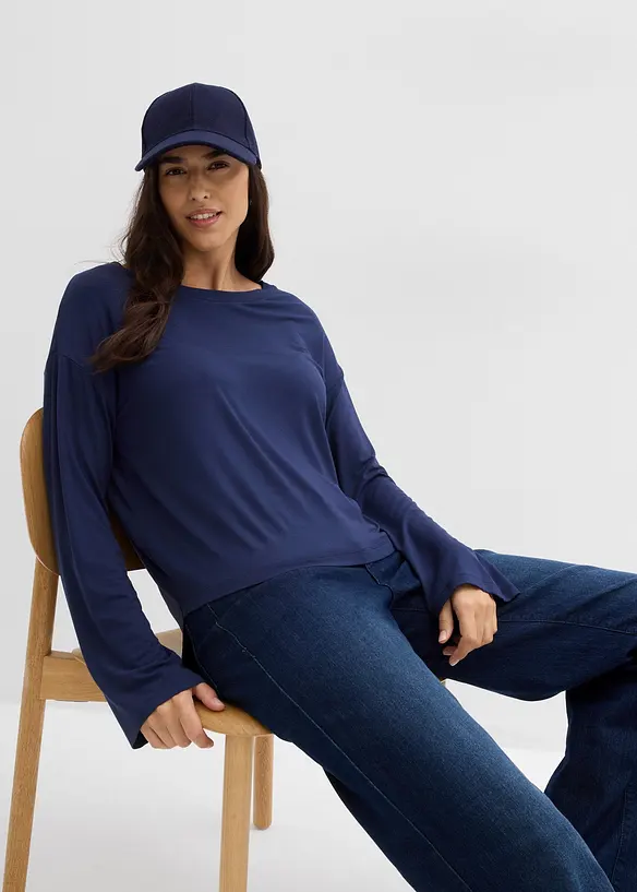 T-shirt oversize in fluido misto viscosa ed elastan, bonprix