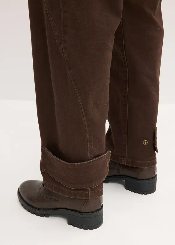 Pantaloni in twill a vita alta, bonprix