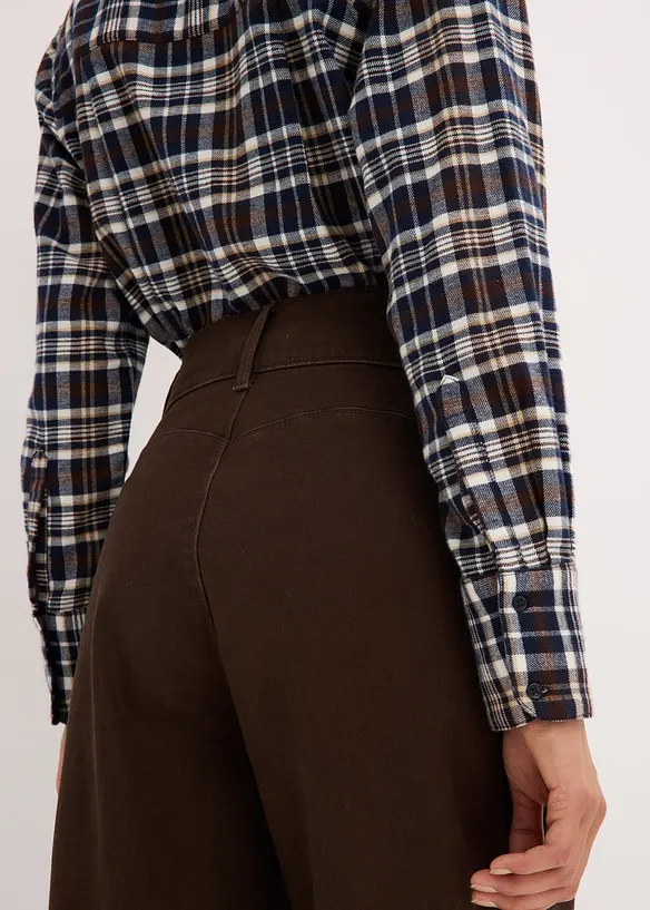 Pantaloni in twill a vita alta, bonprix