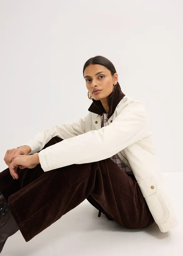 Pantaloni larghi di velluto a coste con cintura da annodare, bonprix