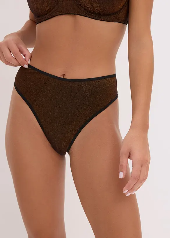 Perizoma alto in tessuto glitterato, bonprix