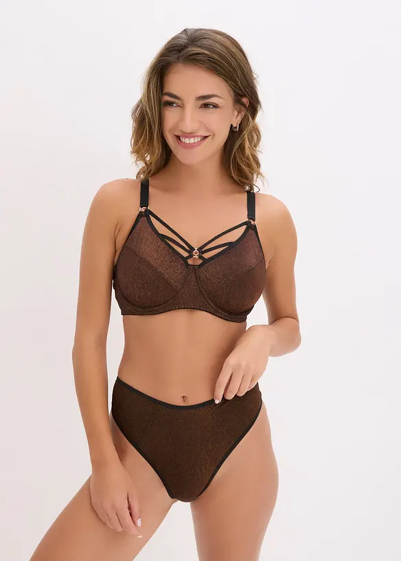Perizoma alto in tessuto glitterato, bonprix