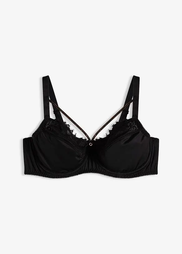 Reggiseno minimizer con strap decorativi glitterati rimovibili, bonprix
