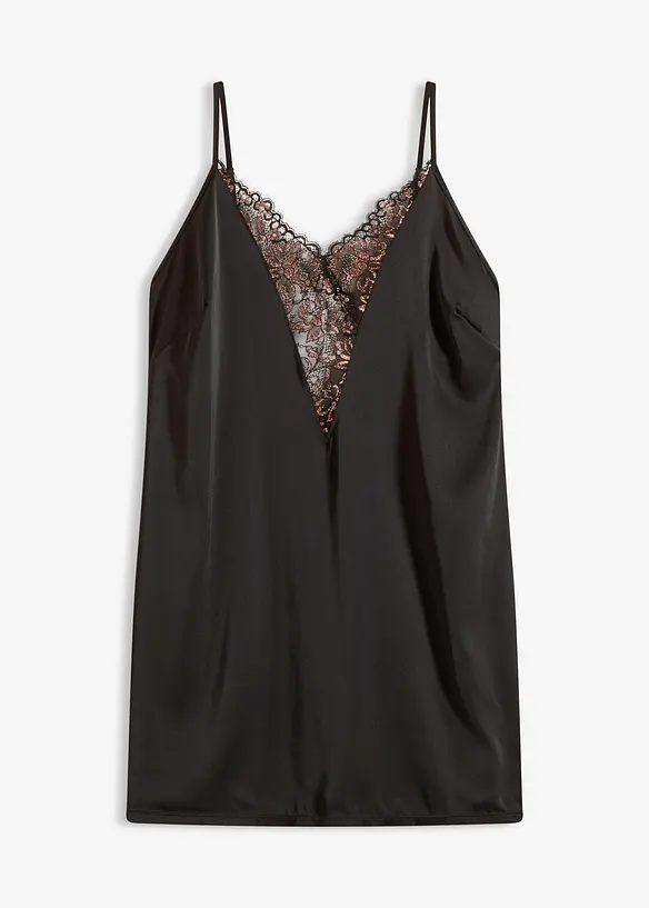 Sottoveste di satin con filato glitterato, bonprix