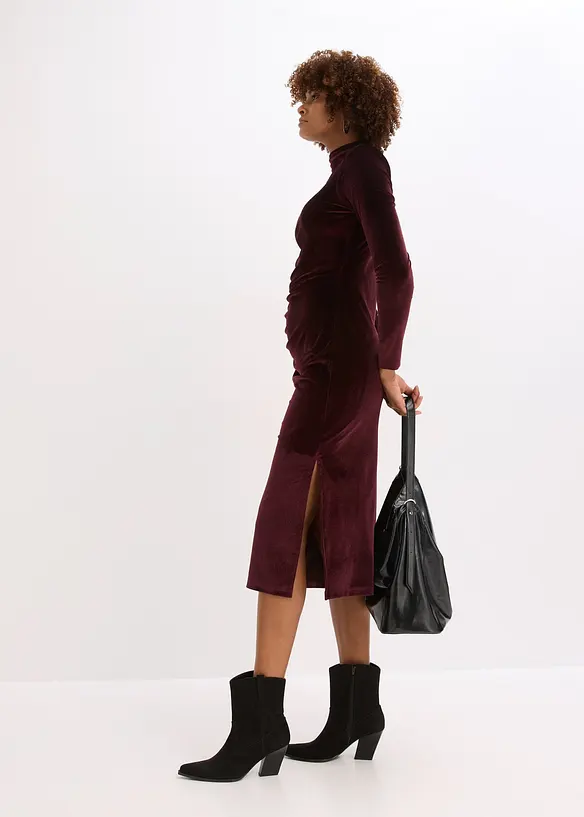 Abito midi in velluto morbido, bonprix