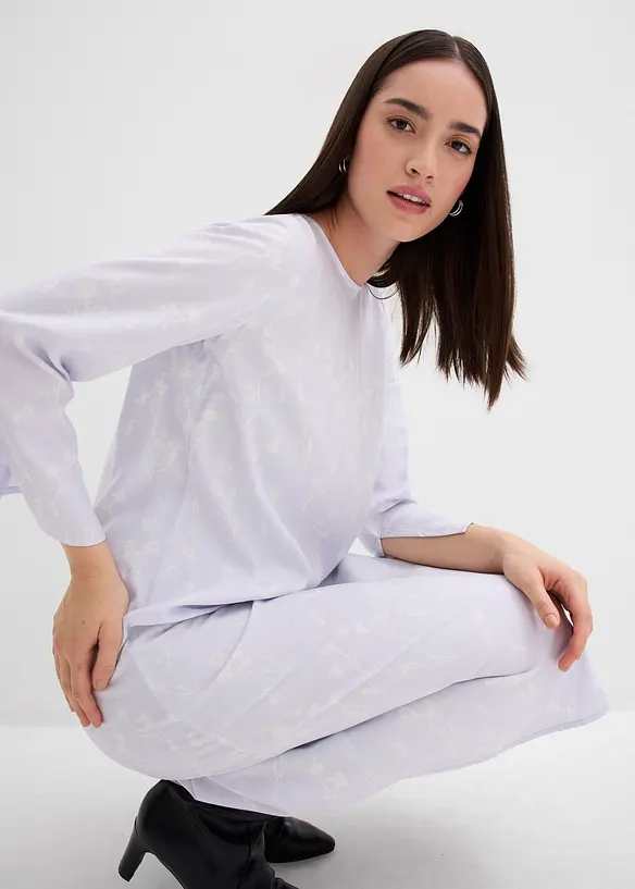 Abito midi in pura viscosa floreale, bonprix