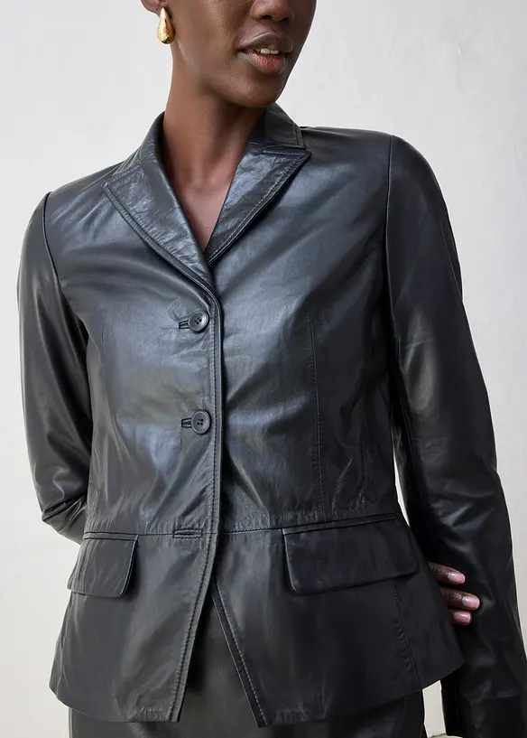 Blazer corto in nappa di agnello, bonprix