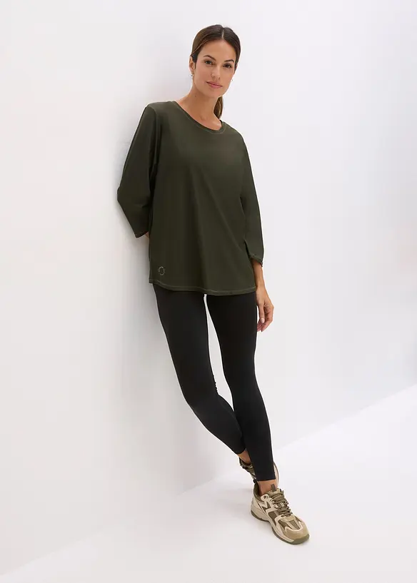 Maglia tecnica utra-morbida ad asciugatura rapida con maniche a 3/4, bonprix