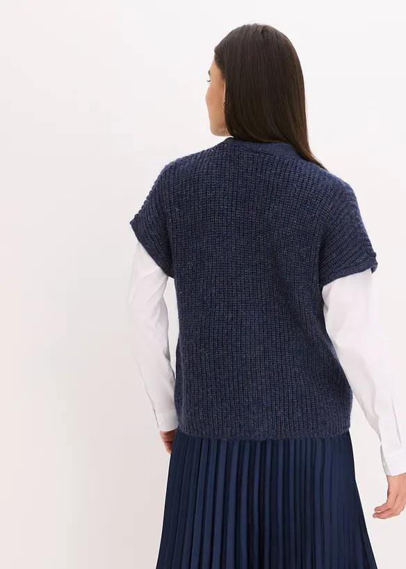 Gilet in maglia con bottoni decorativi e percentuale di lana, bonprix