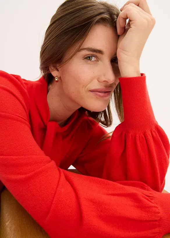 Maglione morbido in filato fine misto viscosa, bonprix