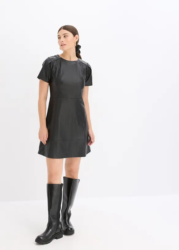 Abito corto in similpelle, bonprix