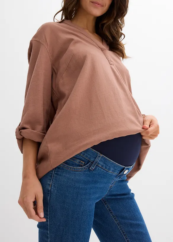 Jeans prémaman a gamba leggermente svasata con cotone biologico, bonprix