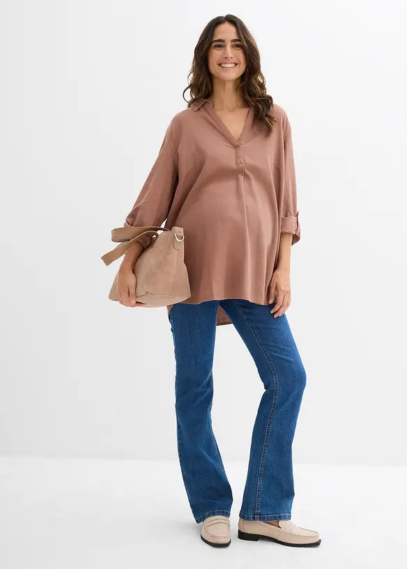 Jeans prémaman a gamba leggermente svasata con cotone biologico, bonprix