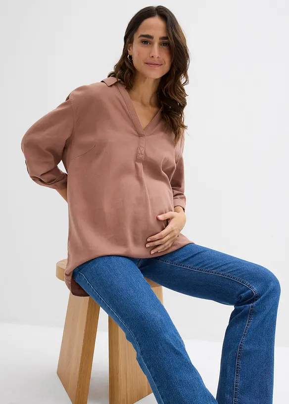Jeans prémaman a gamba leggermente svasata con cotone biologico, bonprix