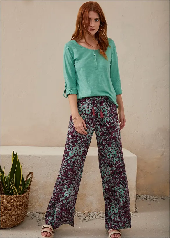 Pantaloni a palazzo in viscosa fluente, bonprix