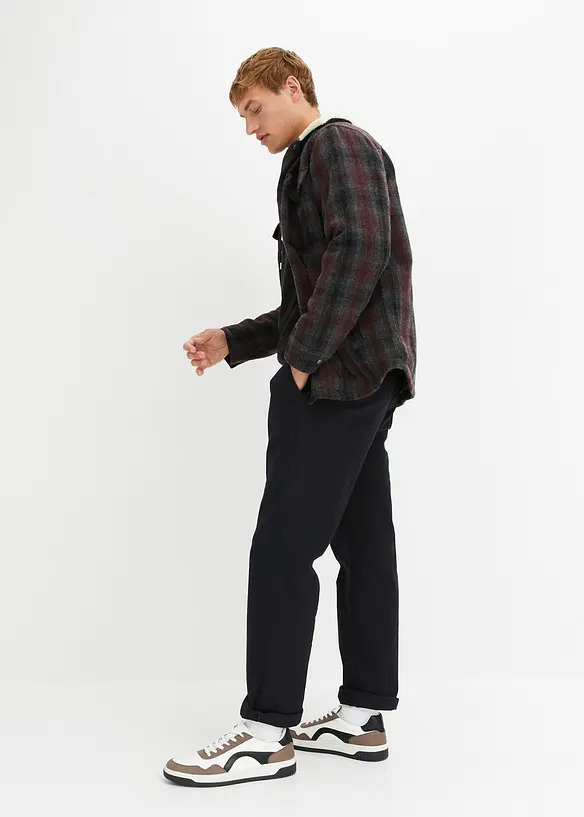 Pantaloni chino elasticizzati con cotone biologico relaxed fit, straight, bonprix