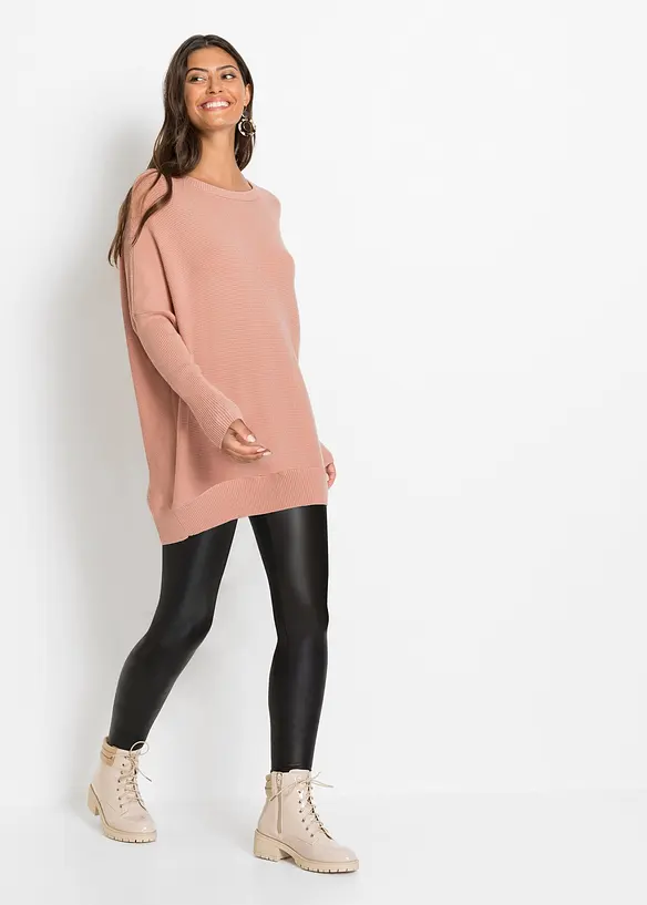 Maglione lungo in misto viscosa, bonprix