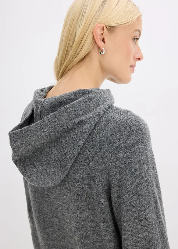Felpa con cappuccio in maglia, bonprix