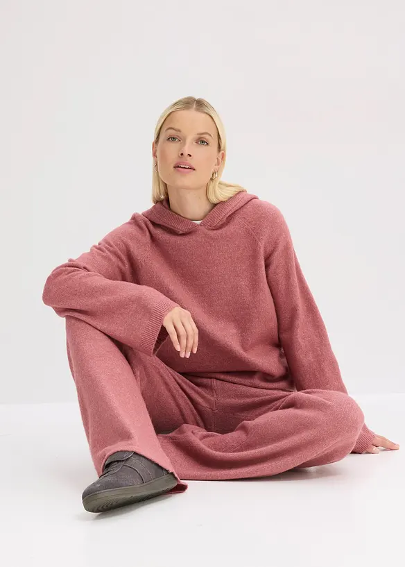 Felpa con cappuccio in maglia, bonprix