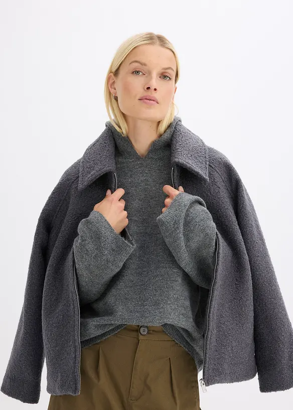 Felpa con cappuccio in maglia, bonprix