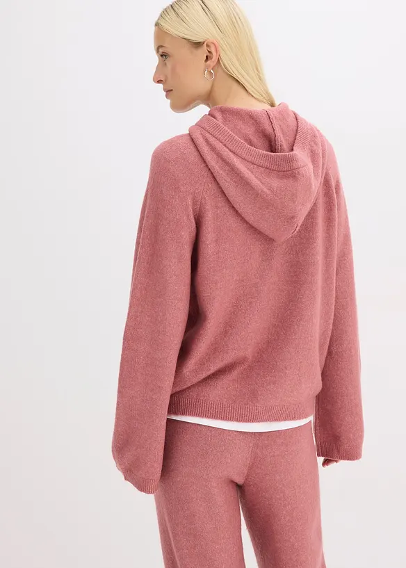 Felpa con cappuccio in maglia, bonprix