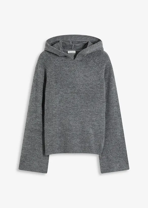 Felpa con cappuccio in maglia, bonprix