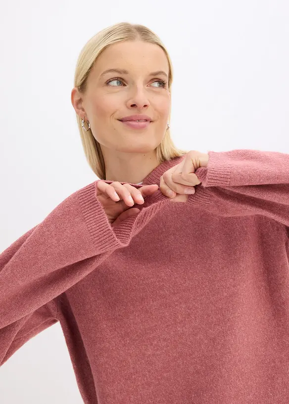 Felpa con cappuccio in maglia, bonprix