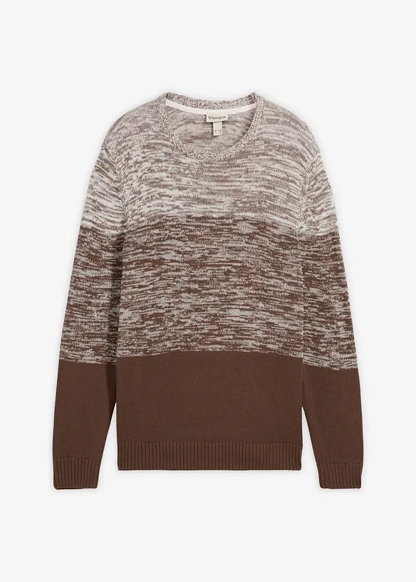 Maglione dalla linea comfort in filato fine misto cotone, bonprix