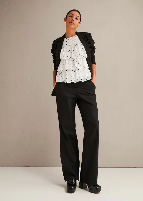 Pantaloni in tessuto misto lino e cotone, bonprix