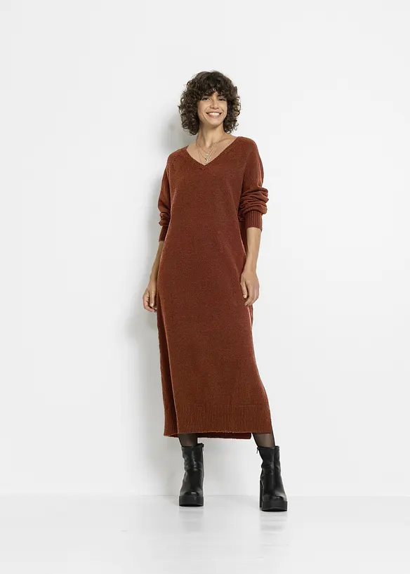 Abito in maglia oversize di media lunghezza, bonprix