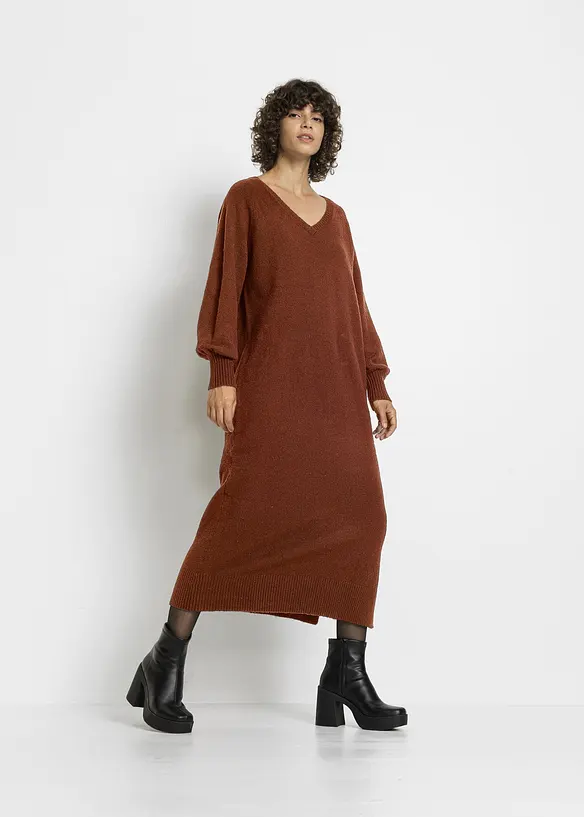 Abito in maglia oversize di media lunghezza, bonprix