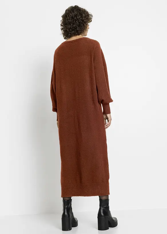 Abito in maglia oversize di media lunghezza, bonprix