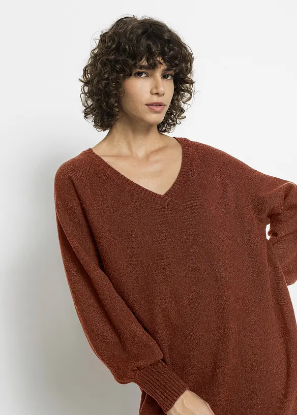 Abito in maglia oversize di media lunghezza, bonprix