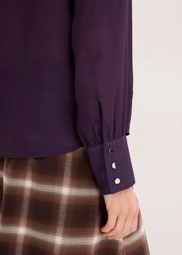 Camicetta di chiffon con fiocco staccabile, bonprix