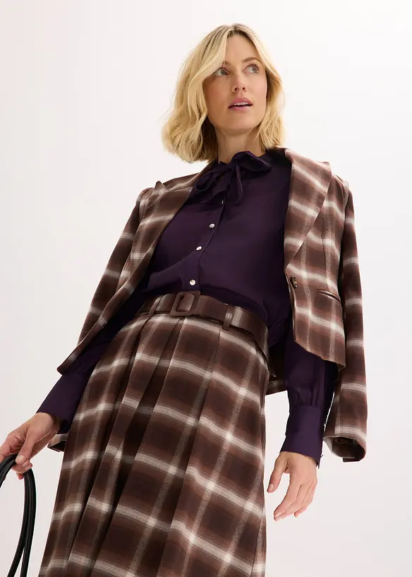 Camicetta di chiffon con fiocco staccabile, bonprix