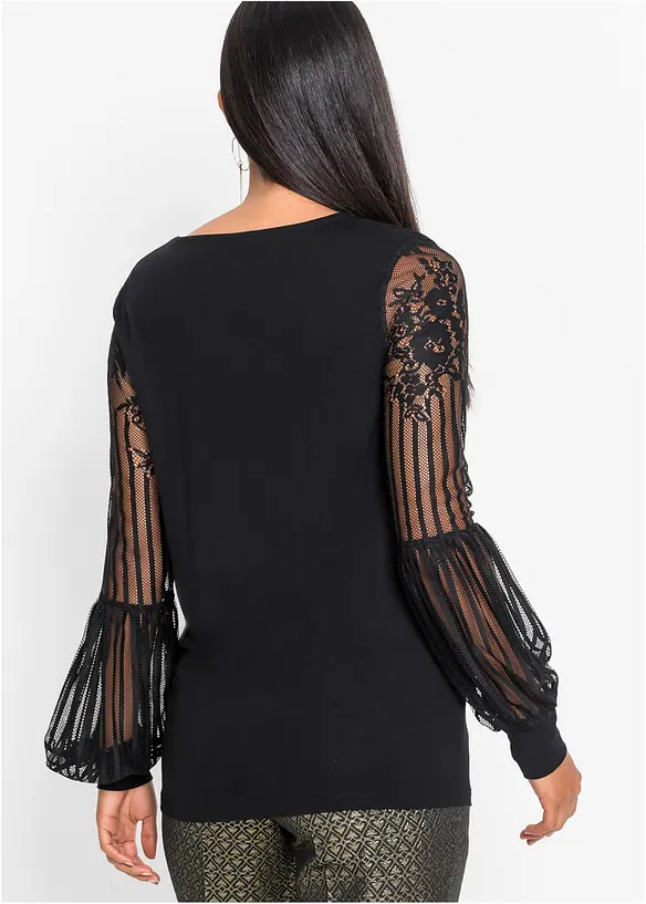 Maglia con maniche lunghe in misto viscosa, bonprix