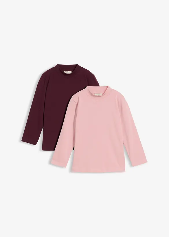 Maglia a maniche lunghe in misto cotone biologico elasticizzato (pacco da 2), bonprix