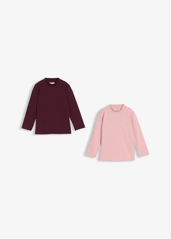 Maglia a maniche lunghe in misto cotone biologico elasticizzato (pacco da 2), bonprix