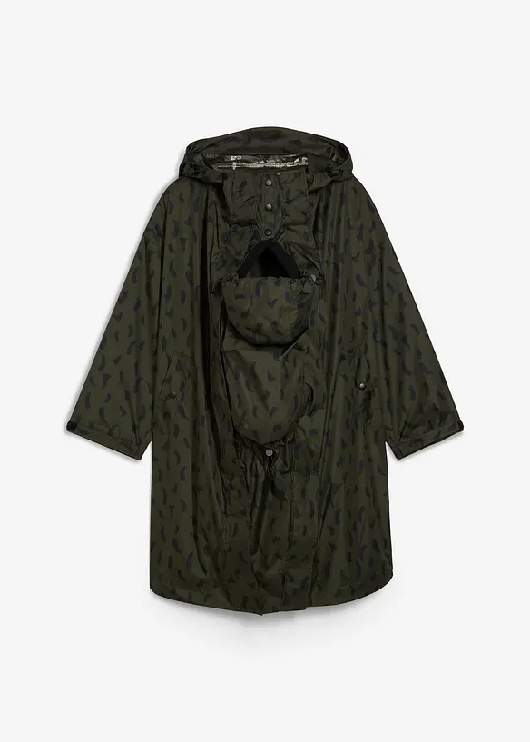 Mantella prémaman impermeabile 3 in 1 con inserto babywearing e sacchetto, bonprix