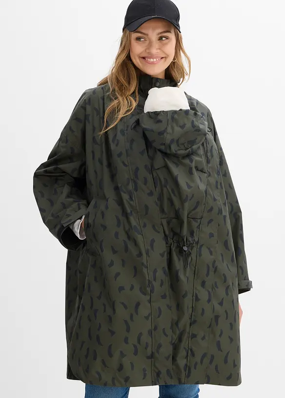 Mantella prémaman impermeabile 3 in 1 con inserto babywearing e sacchetto, bonprix