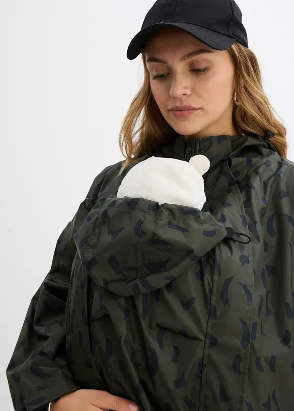 Mantella prémaman impermeabile 3 in 1 con inserto babywearing e sacchetto, bonprix