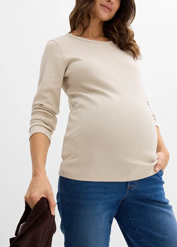 Maglia prémaman a costine in puro cotone (pacco da 2), bonprix