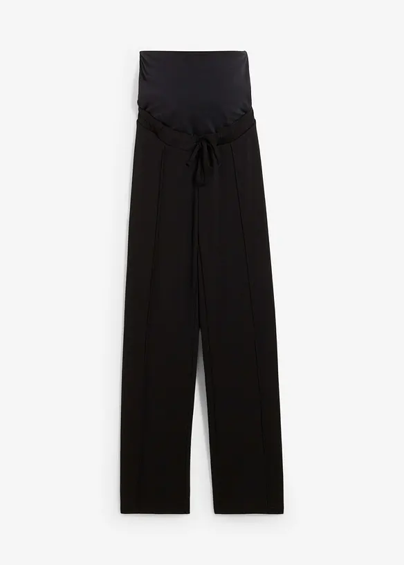Pantaloni prémaman in punto di Roma a gamba larga e dalla linea dritta, bonprix