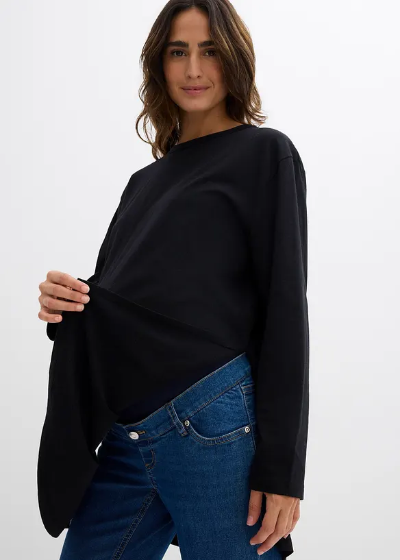 Maglia prémaman / da allattamento lunga in puro cotone biologico, bonprix
