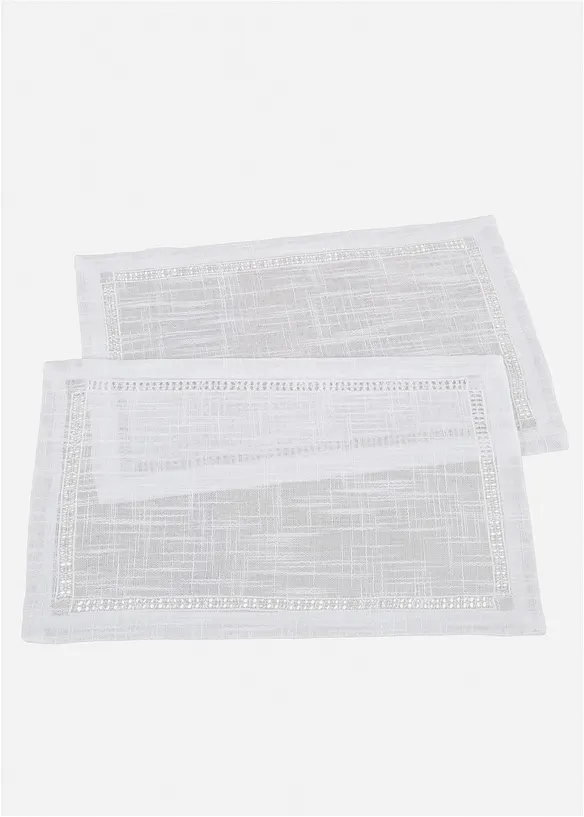 Tovagliette americane con ricamo traforato (pacco da 2), bonprix