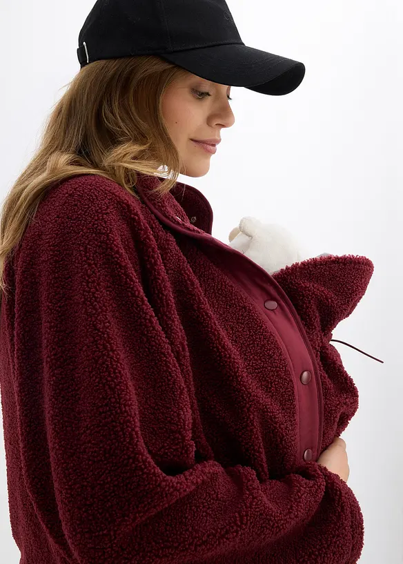 Giacca prémaman 3 in 1 in pile teddy con inserto babywearing, bonprix