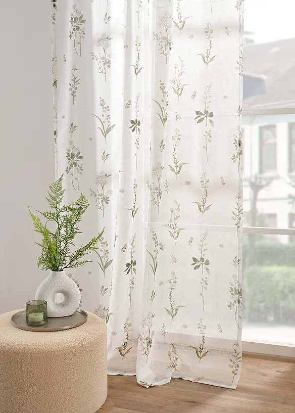 Tenda trasparente in fantasia floreale (pacco da 1), bonprix