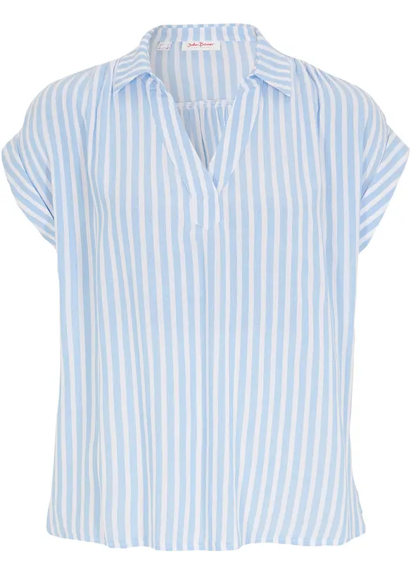 Blusa a maniche corte in viscosa fluente, bonprix